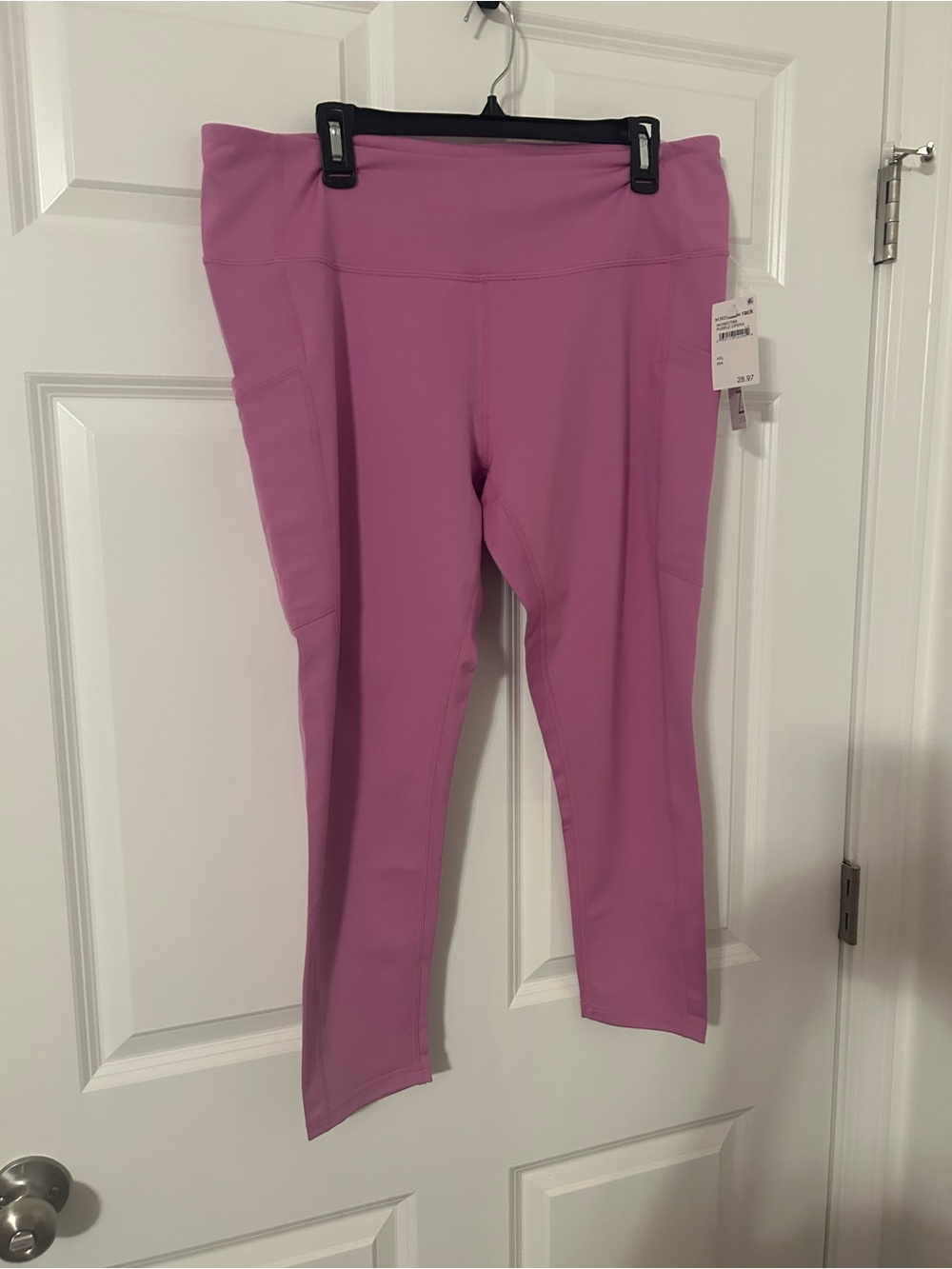 Zella Purple Opera Cropped Workout Leggings with Pockets NWT